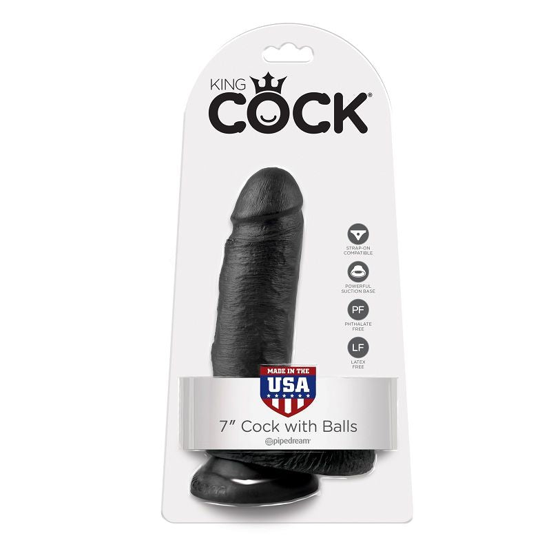 KING COCK - 7 PENE REALISTIC NEGRO 17.8 CM