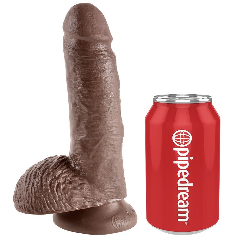 KING COCK - 7 PENE REALISTICO BROWN 17.8 CM