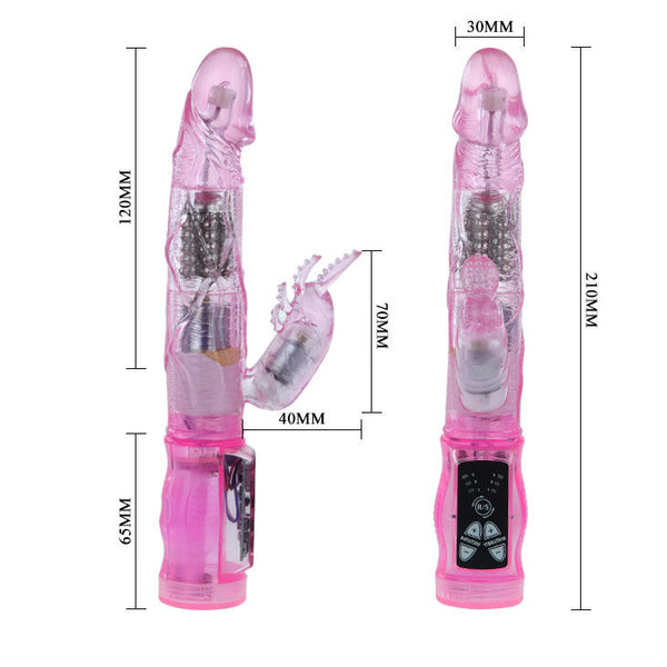 Baile – Mini Lapin, vibromasseur rotatif double stimulation lilas 23 cm