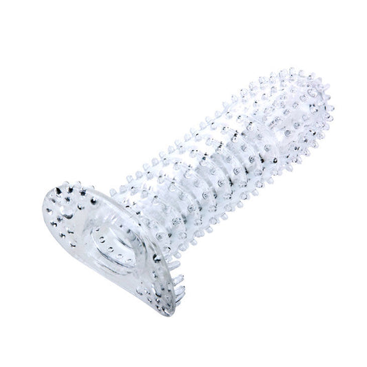 BAILE - FUNDA PARA PENE WITH PUNTOS ESTIMULANTES TRANSPARENT 14 CM