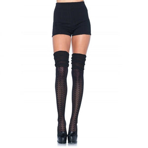 Leg Avenue – Chaussettes dentelle volants noires