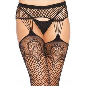 Bas résille avec haut en dentelle duchesse