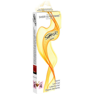 Sheer Glyde – Digues dentaires latex saveur fraise, 4 unités