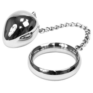 Metal Hard – Anneau pénien 45mm + chaîne avec bille métallique