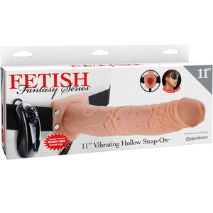 Fetish Fantasy Series – Gode-ceinture creux vibrant avec testicules, 27,9 cm chair