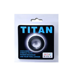Baile – Cockring Titan noir, silicone Ø 1,9 cm
