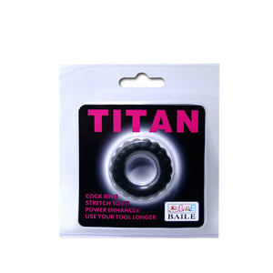 Baile – Cockring Titan noir, silicone Ø 2 cm