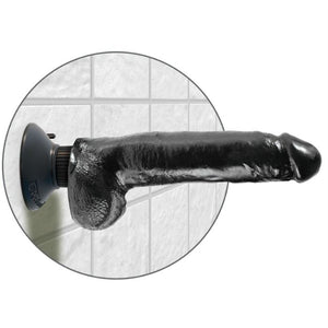 King Cock – Gode vibrant avec testicules 23 cm noir