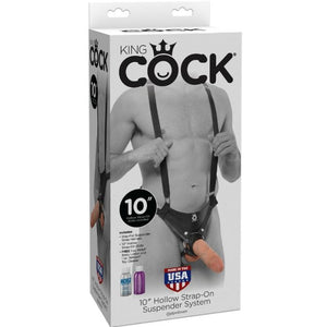 KING COCK 10 INCH HOLLOW STRAP ON SUSPENDER SYSTEM LIGHT