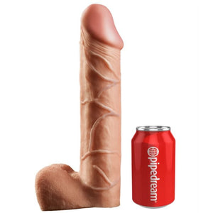 KING COCK - STRAP-ON WITH DILDO HUECO 30.5 CM Y TIRANTES COLOR CARNE