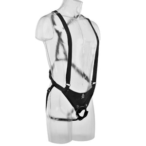 KING COCK - STRAP-ON WITH DILDO HUECO 30.5 CM Y TIRANTES COLOR CARNE