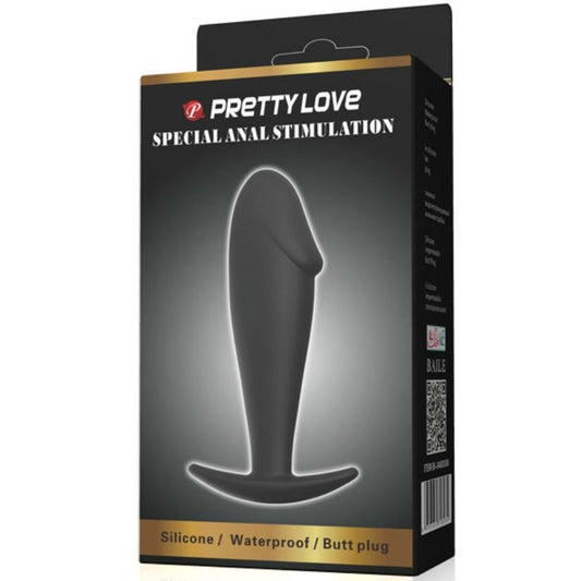 PRETTY LOVE - SILICONE ANAL PLUG FORMA PENE NEGRO
