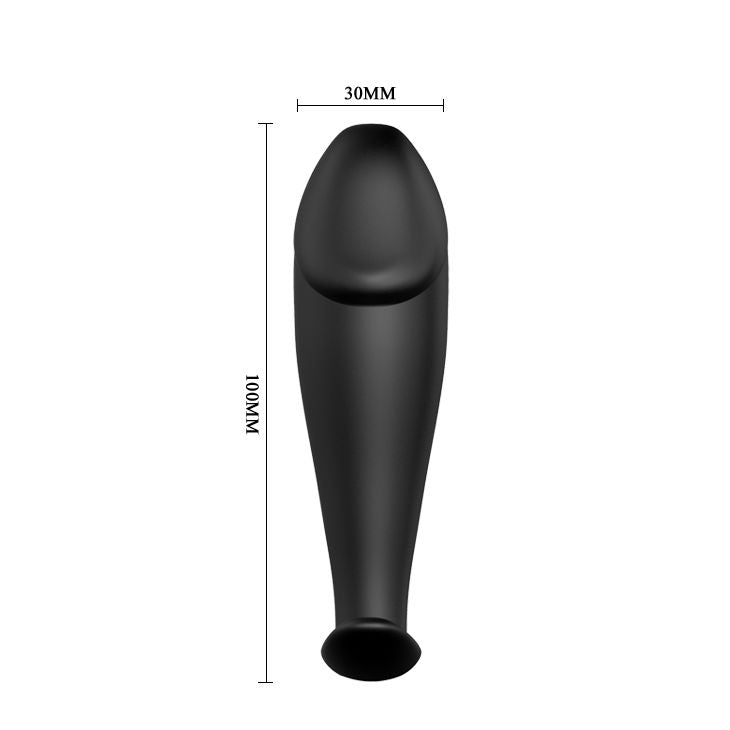 PRETTY LOVE - PLUG ANAL SILICONE FORMA PENE Y 12 MODOS VIBRACIÓN NEGRO