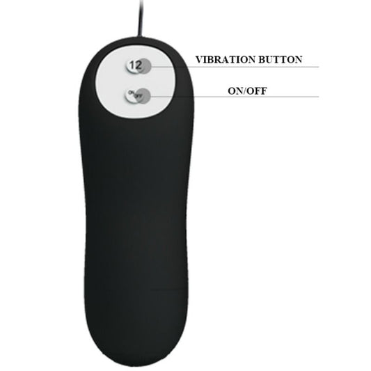 PRETTY LOVE - PLUG ANAL SILICONE FORMA ANCLA 12 MODOS VIBRACIÓN NEGRO