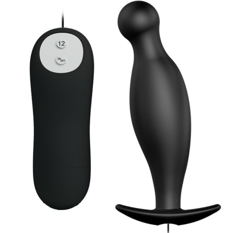 Pretty Love – Plug anal en silicone 12 modes de vibration noir