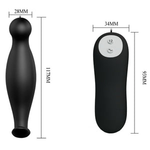 Pretty Love – Plug anal en silicone 12 modes de vibration noir