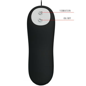 Pretty Love – Plug anal en silicone 12 modes de vibration noir