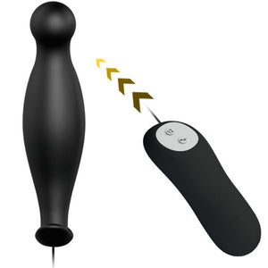Pretty Love – Plug anal en silicone 12 modes de vibration noir