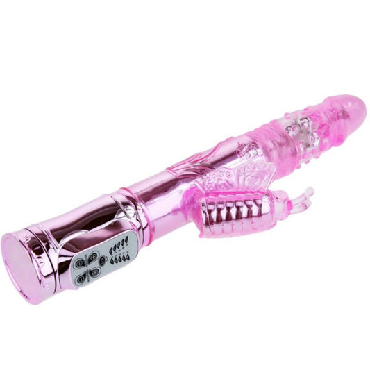 BAILE - RECHARGEABLE VIBRADOR WITH ROTACION AND ESTIMULATOR THROBBING BUTTERF