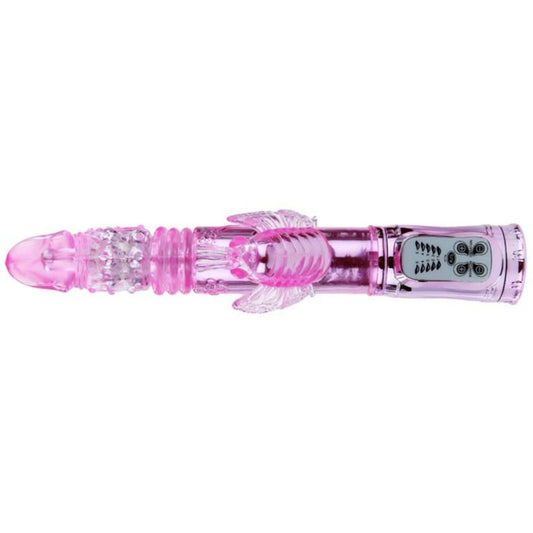 BAILE - RECHARGEABLE VIBRADOR WITH ROTACION AND ESTIMULATOR THROBBING BUTTERF