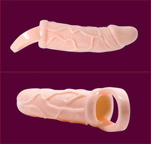 Baile – Gaine dextension de pénis avec vibration et sangle pour testicules 13.5 cm