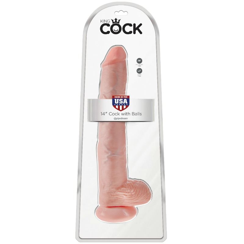 KING COCK - PENE MET TESTICULOS 35,6 CM KLEUR NATUURLIJK