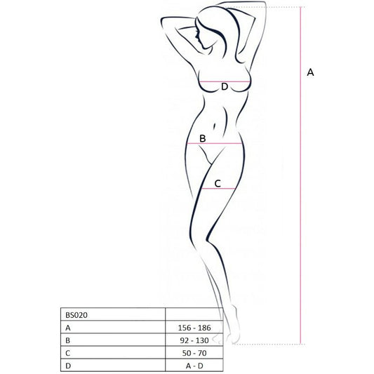 PASSION - FEMME BS020 BODYSTOCKING NOIR TAILLE UNIQUE