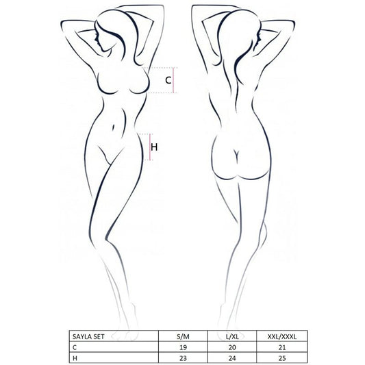 PASSIE VROUW SAYLA SET NEGRO TALLA S/M