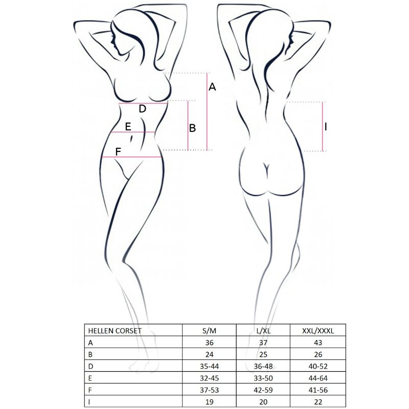 PASSIE - VROUW HELLEN CORSET NEGRO TALLA S/M