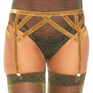 Leg Avenue – Porte-jarretelles élastique lurex taille unique