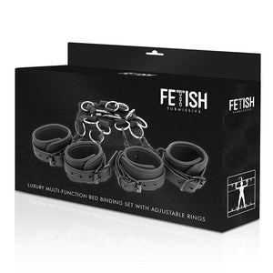 Fetish Submissive – Ensemble de liens de lit de luxe avec doublure en noprène