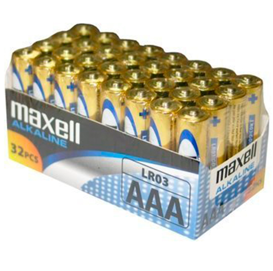 MAXELL - BATTERY ALCALINA AAA LR03 PACK*32 BATTERIES