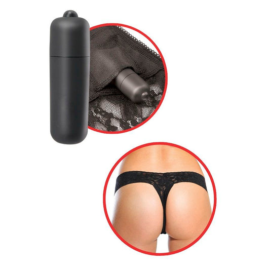 FETISH FANTASY SERIES - TANGA DE CAJE NEGRO WITH VIBRADOR