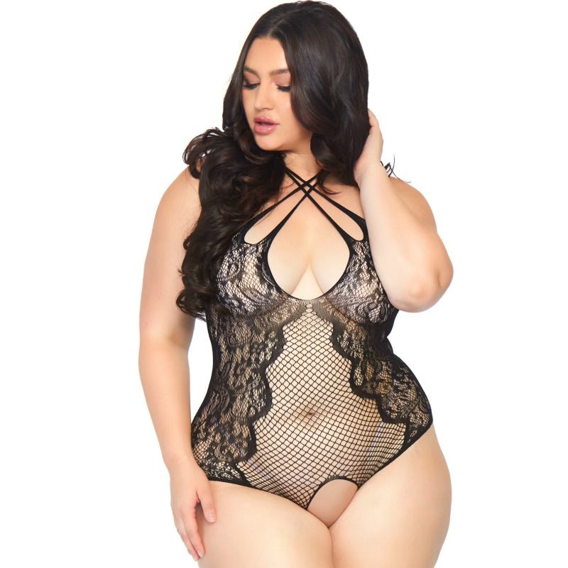 LEG AVENUE - TEDDY WITH ABERTURA 1X-2X