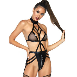 Leg Avenue – Cage sangle jarratière teddy