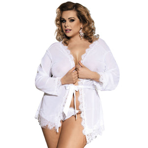 Subblime – Queen plus babydoll blanc franges