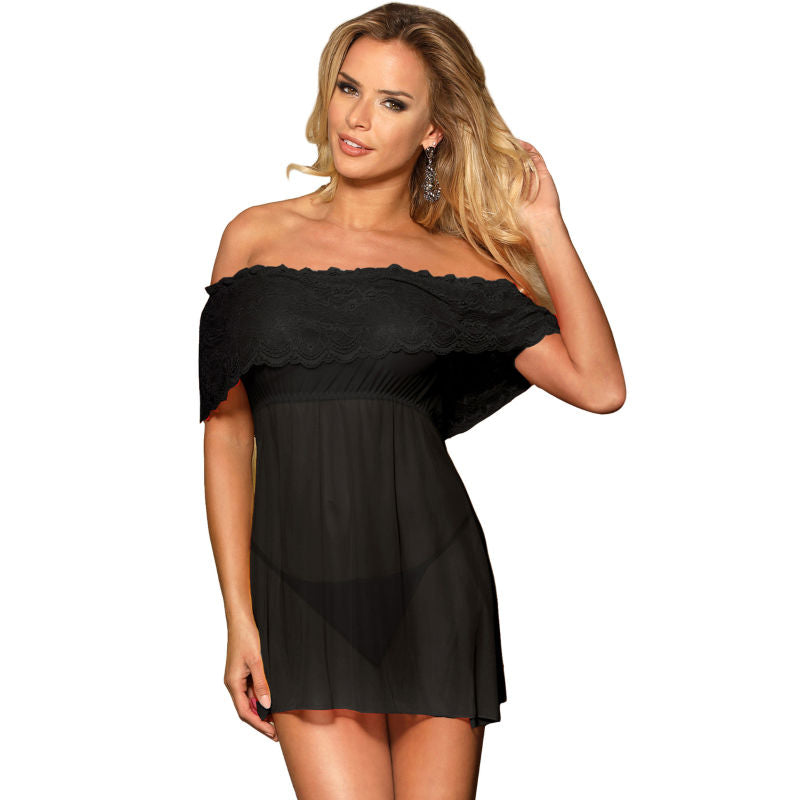 SUBBLIME - SET CORTO VESTIDO + NEGRO TANGA S/M