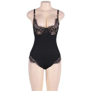 Subblime – Queen plus teddy avec clairs et franges noir