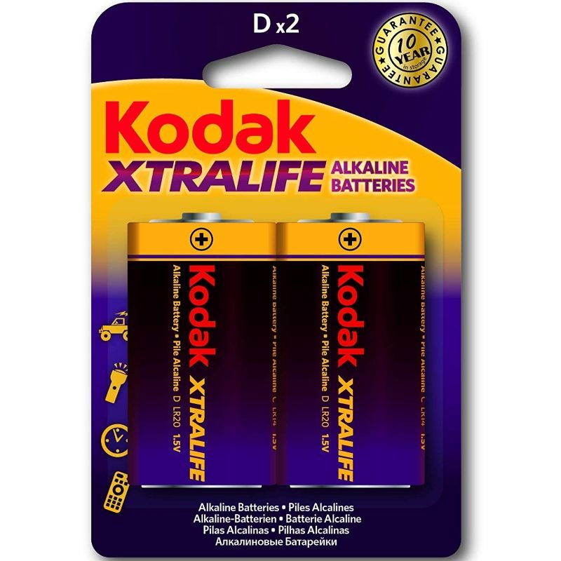 Kodak – Piles alcalines xtralife lr20 d lr20 1.5v