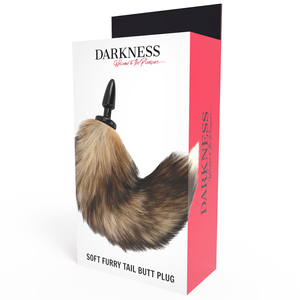 Darkness – Queue naturelle avec plug anal en silicone 10 cm