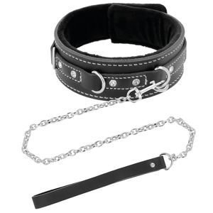 Darkness – Collier en cuir de haute qualité avec laisse