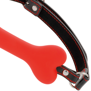 Darkness – Bâillon en silicone à os rouge