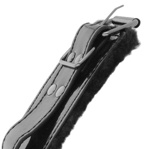 Darkness – Menottes de cheville réglables en cuir noir avec cadenas