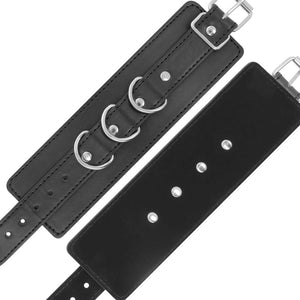 Darkness – Menottes de cheville ajustables en cuir noir