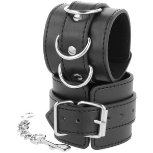Darkness – Menottes de cheville ajustables en cuir noir