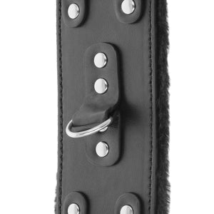 Darkness – Menottes ajustables en cuir noir avec doublure