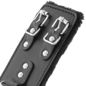 Darkness – Menottes ajustables en cuir noir avec doublure