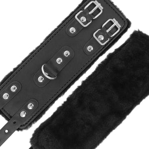 Darkness – Menottes ajustables en cuir noir avec doublure