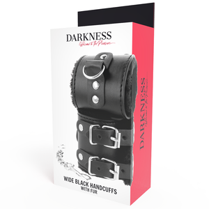 Darkness – Menottes ajustables en cuir noir avec doublure