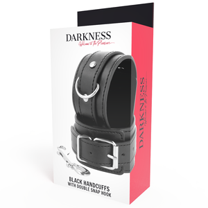 Darkness – Menottes réglables noires avec double ruban de renfort